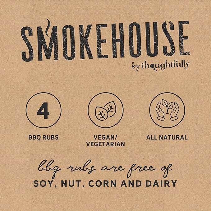Smokehouse by Thoughtfully, Smokehouse Barbecue Rubs Gift Set, Flavors Include Cajun, Caribbean, Memphis and Southwest, Set of 4