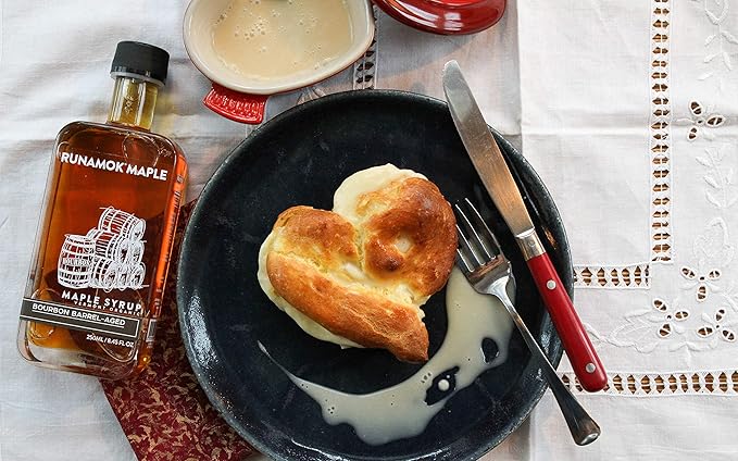 Runamok Organic Bourbon Barrel Aged Maple Syrup - Vermont Maple Syrup, Pure Maple Syrup for Cocktails, Cheese Pairing & Perfect To Be Used As Pancake Syrup, Maple Syrup Organic | 8.45 Fl Oz (250mL)