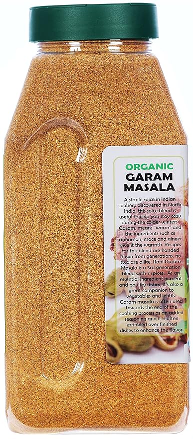 Rani Organic Garam Masala (7-Spice North Indian Spices Blend) 16oz (1lb) 454g PET Jar ~ All Natural | Salt-Free | Vegan | Gluten Friendly | NON-GMO | Indian Origin | USDA Certified Organic