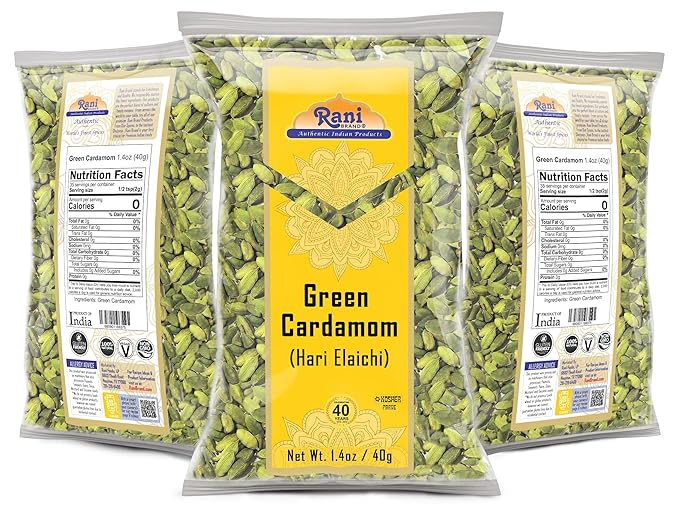 Rani Green Cardamom Pods Spice (Hari Elachi) 1.4oz (40g) ~ All Natural | Vegan | Gluten Friendly | NON-GMO | Kosher | Product of India