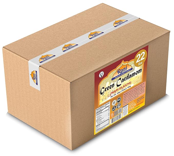 Rani Green Cardamom Pods Spice (Hari Elachi) 352oz (22lbs) 10kg Bulk Box ~ All Natural | Vegan | Gluten Friendly | NON-GMO | Product of India