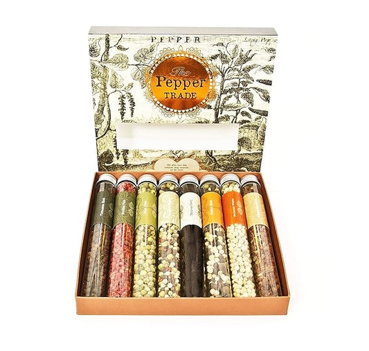 The Pepper Trade Gourmet Peppercorn Blend Collection, 8 Pack Gift Set | Sampler Spice Gift Set, Use in Grinders