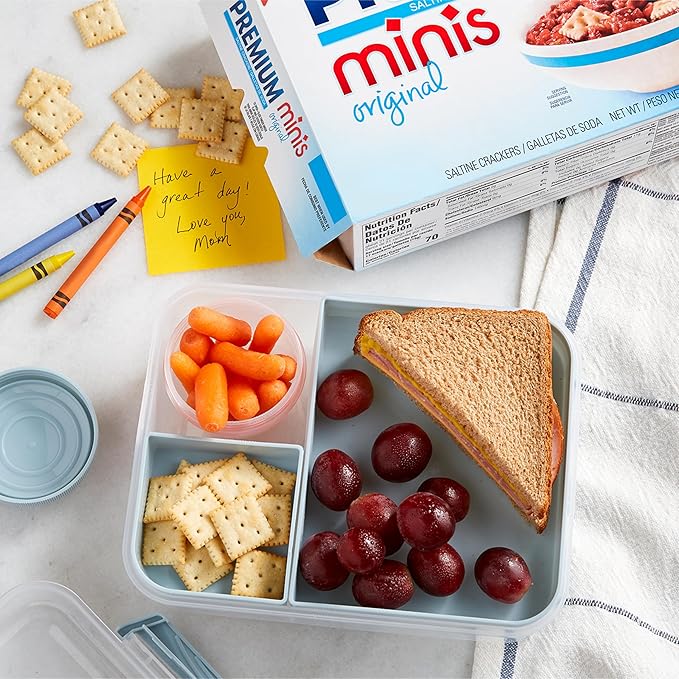 Premium Saltine Crackers Variety Pack, 2 Mini and 2 Soup & Oyster Crackers, Lunch Snacks, Bulk Snacks, 4 Packs