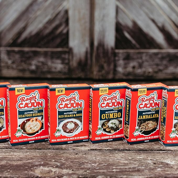 Ragin' Cajun Rich Seafood Bisque Mix - 5 oz Box, No MSG, Authentic Louisiana Creole Shrimp Soup, Perfect for Quick Family Meals, Gourmet Crab Crawfish Stew, Easy Cajun Recipe with Premium Creole Flavor