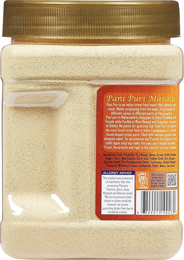 Rani Pani Puri Masala (14-Spice Blend for Indian Spicy Water) 24.5oz (1.54lbs) 700g PET Jar ~ All Natural | Vegan | No Colors | Gluten Friendly | NON-GMO | Kosher | Indian Origin, gol gappa