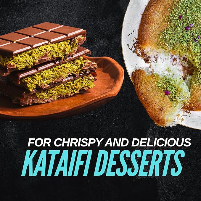 Lushpantry Kataifi Dough, Dried and Chopped for Dubai Chocolate, Kunafa & Baklava, Kataifi Shredded Fillo Dough 500 gr/ 1.1 lb (1.1 lbs, Dry kataifi)