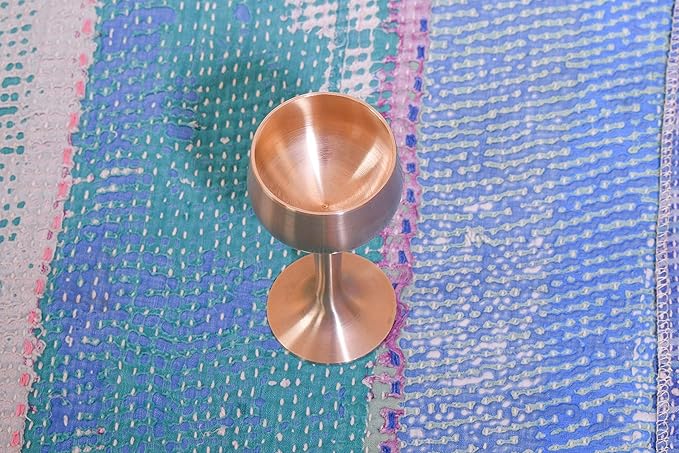 DeKulture Handmade Bronze Kansa Ayurveda Glasses Sake Cup Tumbler for Barware, 1.5 x 4.0 (DH) Inches 1.7 oz