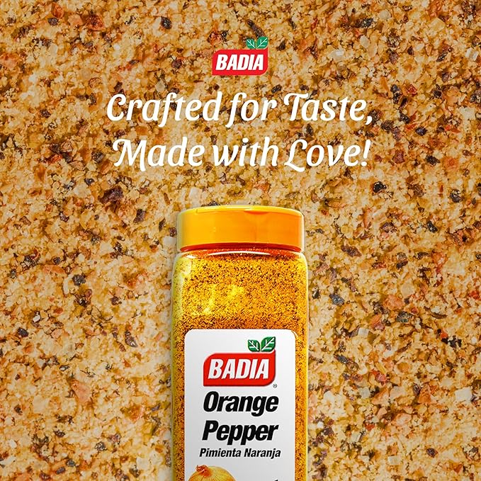 Badia Orange Pepper Seasoning, 26 oz - Pepper, Garlic & Onion, Zesty Citrus Blend for Chicken, Seafood & Vegetables