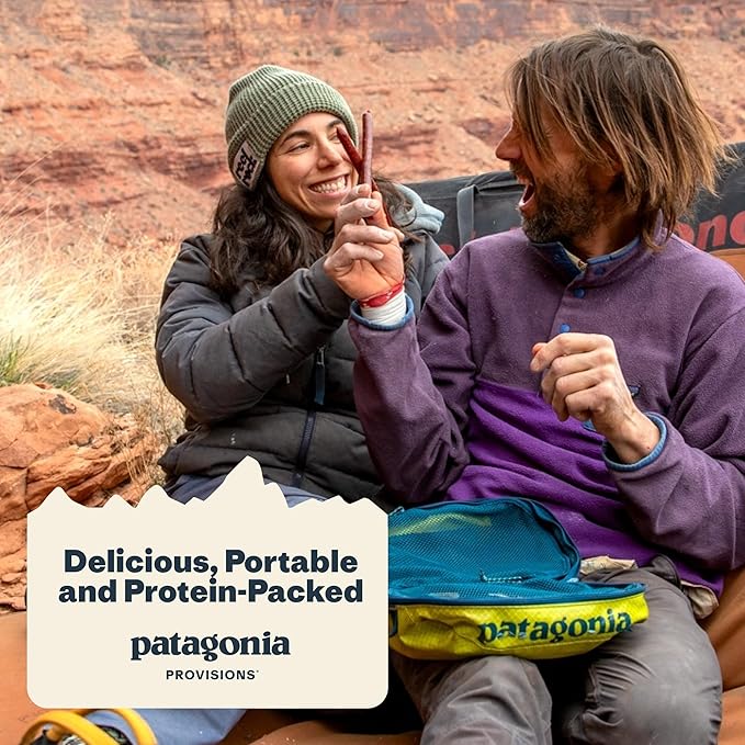 Patagonia Provisions Bison Sticks - Original | 100% Grass-Fed, 8g of Protein, 60 Calories | No Artificial Ingredients, Added Flavors, Fillers, or Nitrates | Pack of 12, 1 oz Each