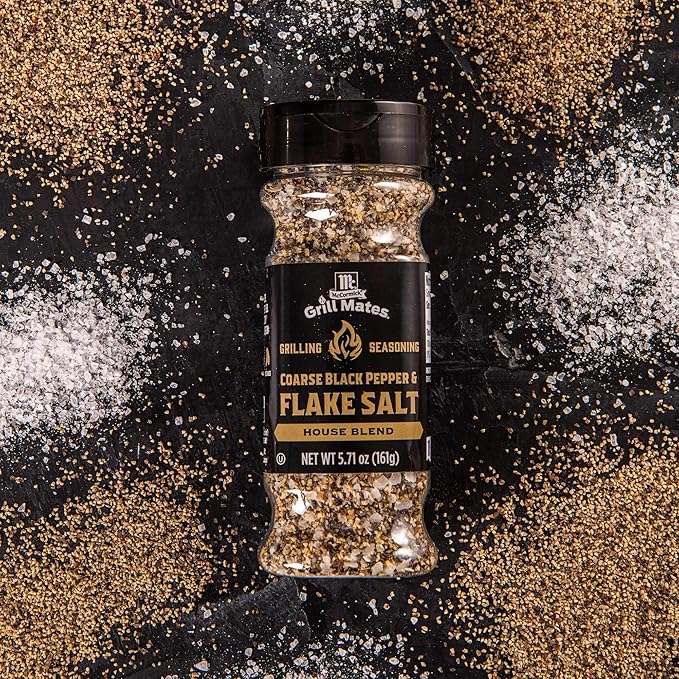 McCormick Grill Mates Coarse Black Pepper & Flake Salt Grilling Seasoning, 5.71 oz (Pack of 2)