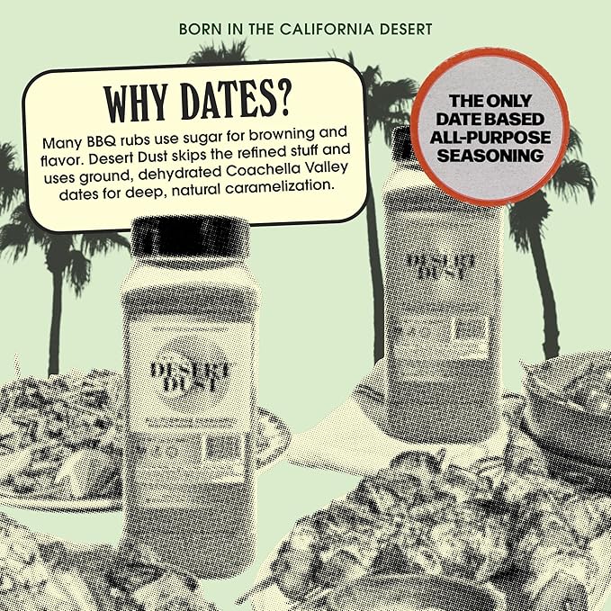 Desert Dust Savory Seasoning ??Organic Date Sugar Gourmet Blend | Smoky, Sweet & Low-Glycemic | All-Purpose Rub for Chicken, Fish, Veggies & More | Gluten-Free, No MSG, No Brown Sugar (24oz)