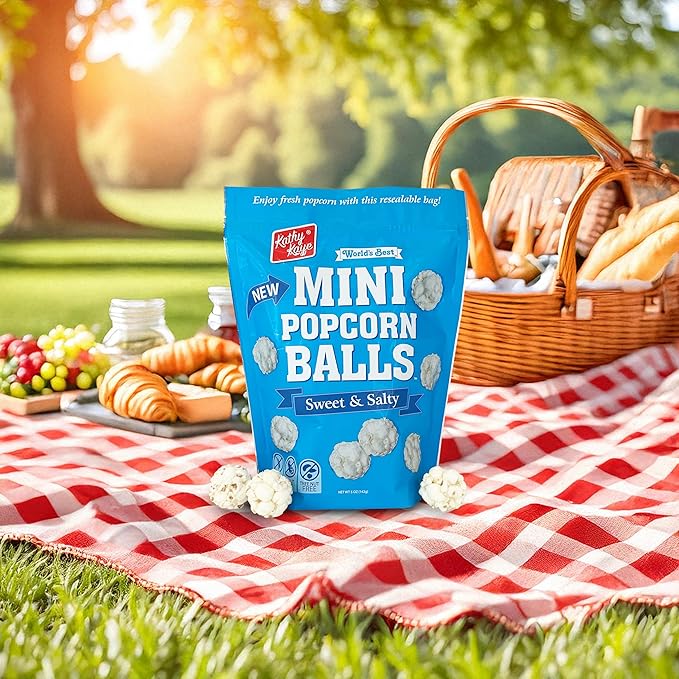 Kathy Kaye Mini Popcorn Balls | Sweet & Salty Bite-Sized Snacks | Light, Crisp & Delicious | 6-Pack of 5 oz. Bags | Perfect for Parties, Lunches, Concessions & Goody Bags | Classic Flavor, Mini Size Fun!