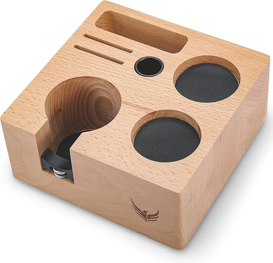 Espresso Tamping Station 54mm for Breville Accessories ??Portafilter Holder with Tamper, Distributor, Dosing Funnel, WDT Tool & Puck Screen Slots