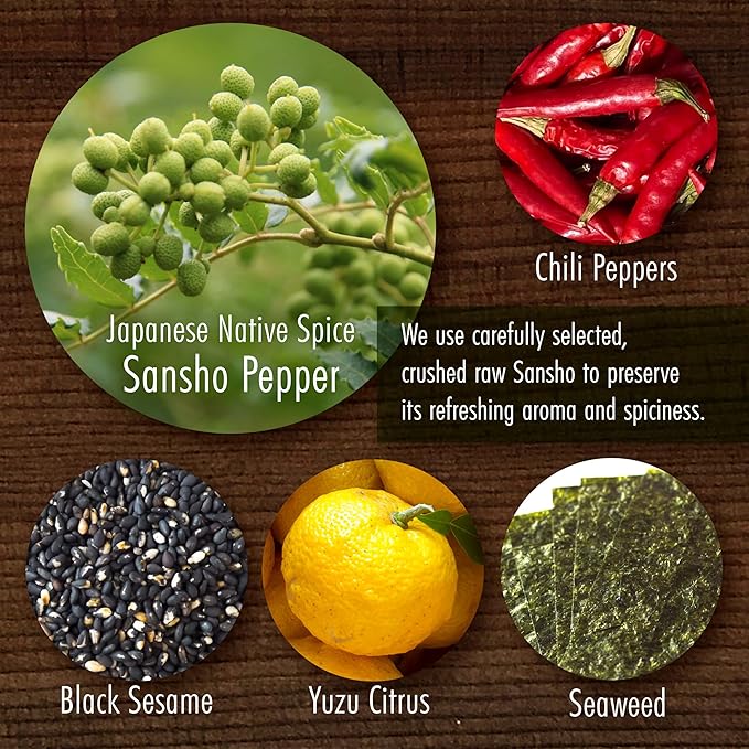 YAMASAN KYOTO UJI Japanese Shichimi Togarashi Hot Chili Paste, Aromatic Spicy and Umami Seasoning, Togarashi Seasoning, No Additives, Vegan, Delicious Condiments for Various Foods, Made in Japan 70g(2.4oz)