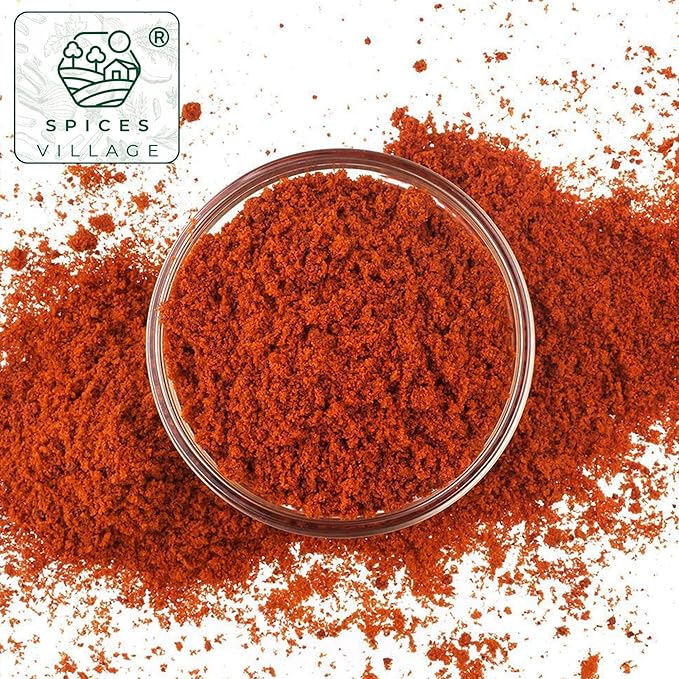 Spices Village Red Chili Powder, Medium Hot Ground Red Peppers for Cooking, 8 oz, Kosher Certified, Indian Chili Seasoning, Gluten Free, Non GMO, Cayenne Pepper Powder, Resealable Bulk Bag