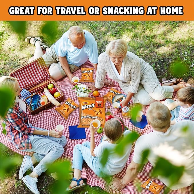 Osem Bissli Crunchy BBQ Wheat Snack, 1.23oz Bags (Pack of 12) – Kosher, No Artificial Colors or Preservatives – Conveniently Packaged for On the Go Snacking