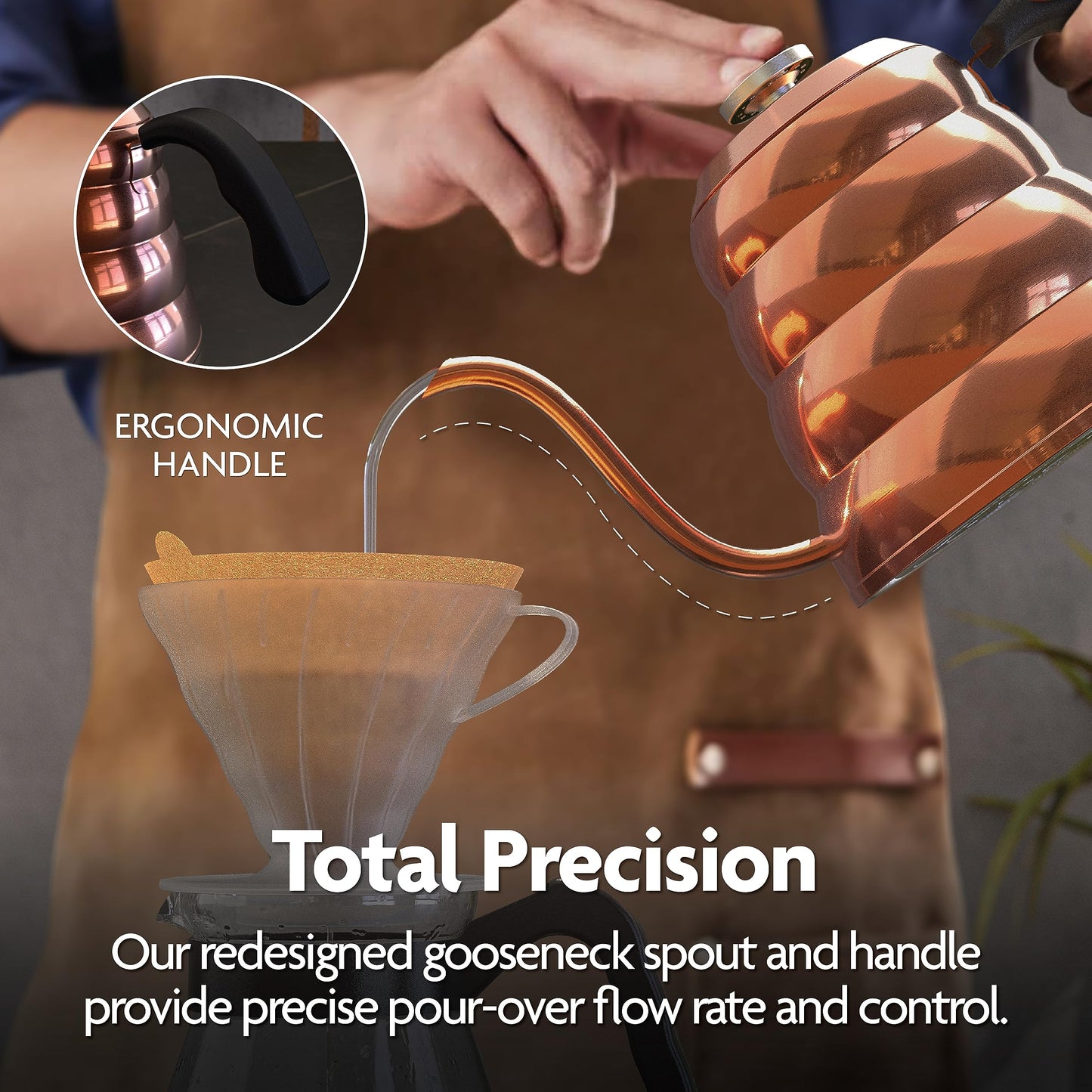 Viante Gooseneck Stovetop Pour Over Coffee Kettle, Built-in Thermometer