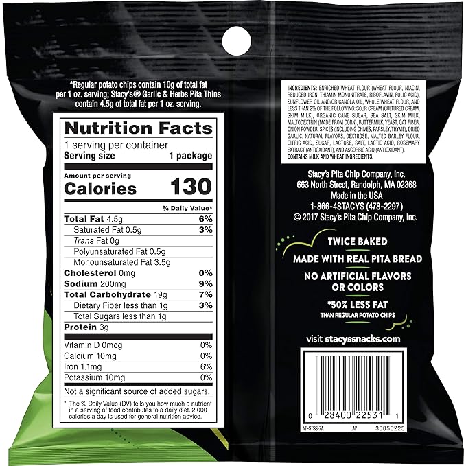 Stacy's Flavored Pita Chips, 1 Ounce (Pack of 24)