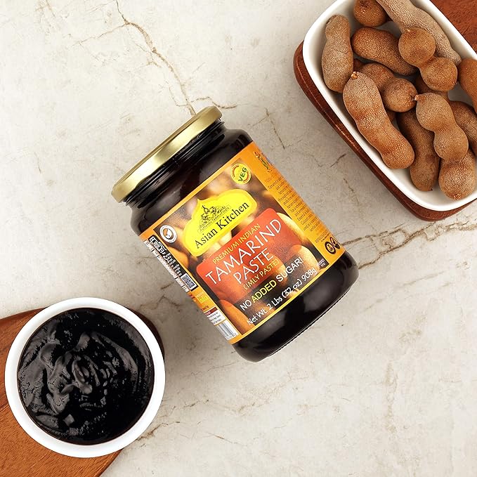 Asian Kitchen Tamarind Paste Puree (Imli) 32oz (908g) 2lbs Glass Jar, Gluten Free, No added sugar ~ All Natural | Vegan | NON-GMO | No Colors | Indian Origin