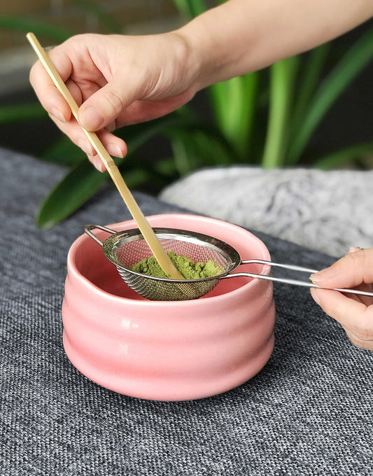 AIYICIII Ceramic Matcha Bowl Handmade Chawan 500ml (Pink)