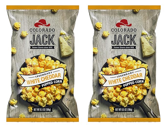 Colorado Jack Gourmet Flavored Popcorn - Colorado Jack Popped Corn in Legendary Flavors (White Cheddar)