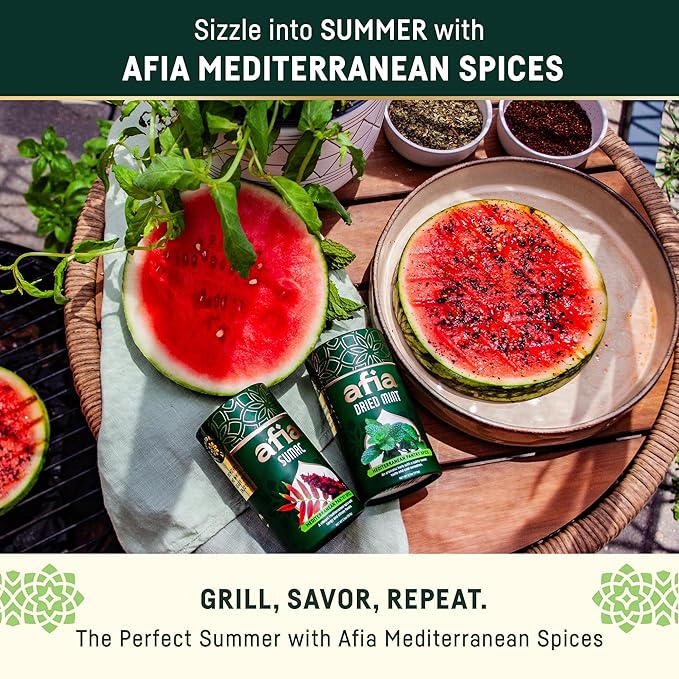 Afia Mediterranean Pantry Spices Gift Set | Aleppo Pepper, Dried Mint & Sumac | Seasoning Set for Steak, Chicken, Vegetables & BBQ Rub (Pack of 3)