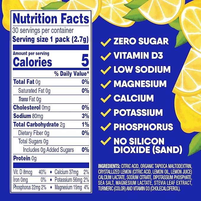 GoHydrate Instant Hydration Powder Packets - Low Sodium Electrolytes Drink Mix - Natural Hydration