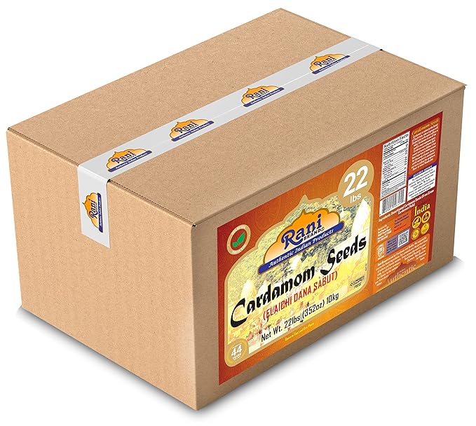 Rani Cardamom (Elachi) Decorticated Seeds Indian Spice 352oz (22lbs) 10kg Bulk Box ~ All Natural | Vegan | Gluten Friendly | NON-GMO | Kosher | Indian Origin