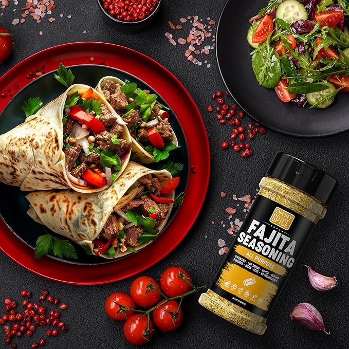 Fajita Seasoning Mix All Purpose Seasoning - Gluten Free & Low Sodium Mexican Seasonings Blend for Meat, Vegetables, Steak & Chicken. Taco Mix Spice. Everything Fajitas Seasonings Mix Spices. 4.6oz