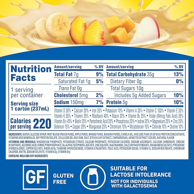 Carnation Breakfast Essentials Fruit and Protein Smoothie Nutritional Drink, Tropical, 24 ??8 fl oz Cartons
