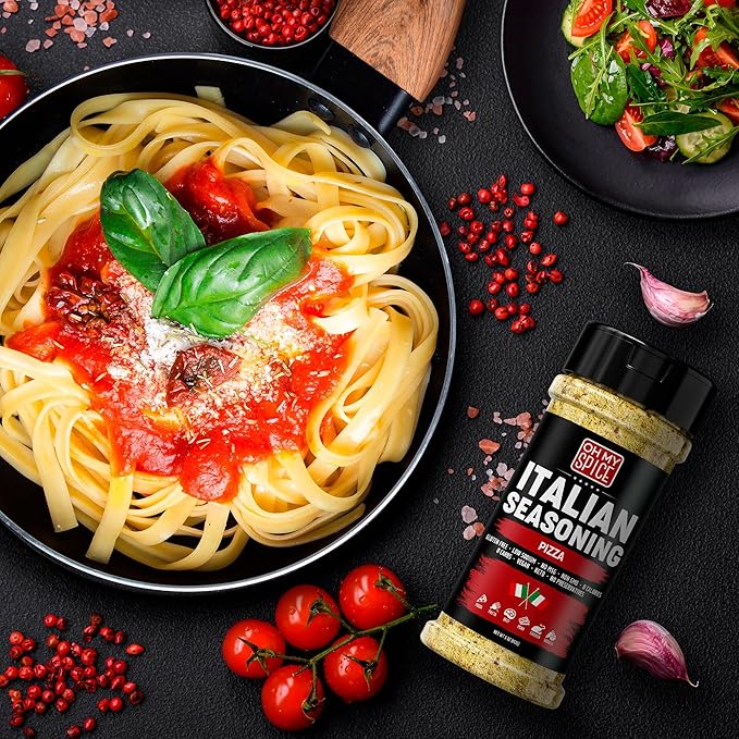 Italian Seasoning Blend Pizza Spice Mix - Gluten Free & Low Sodium Pizza Seasoning for Bruschetta & Spaghetti. Mediterranean Herbs Seasonings for Italian Food. Herbs Toppings for Pasta & Beef. 5oz