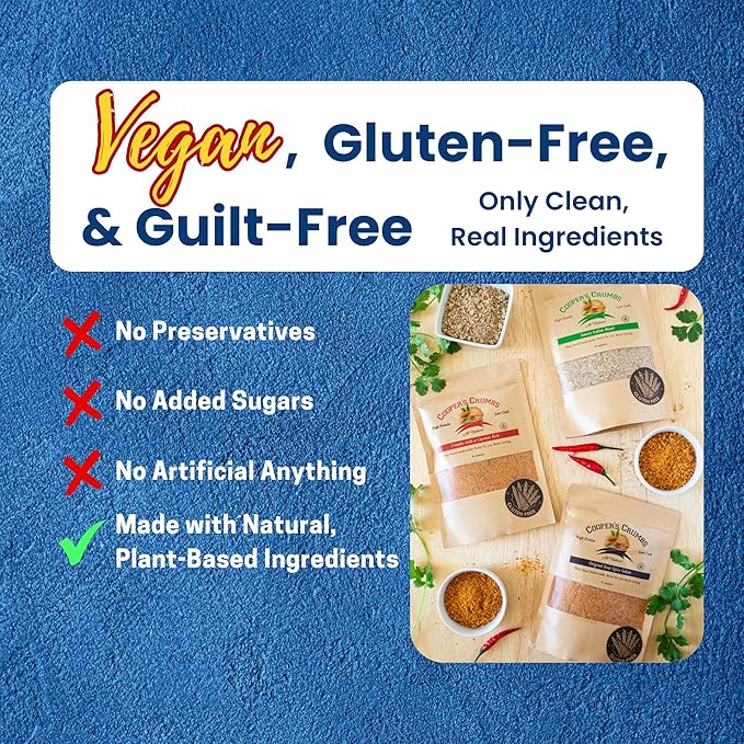 Cooper's Crumbs All Natural Gluten Free Low Carb Bread Crumb Alternative, High Protein, Vegan, Certified Kosher, Paleo, Keto, 3 Pack