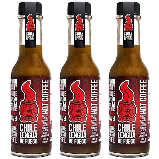 Hot Sauce | Chile Lengua de Fuego (Pack of 3, Hot Coffee) – Mild Jalapeño Hot Sauce with Honduran