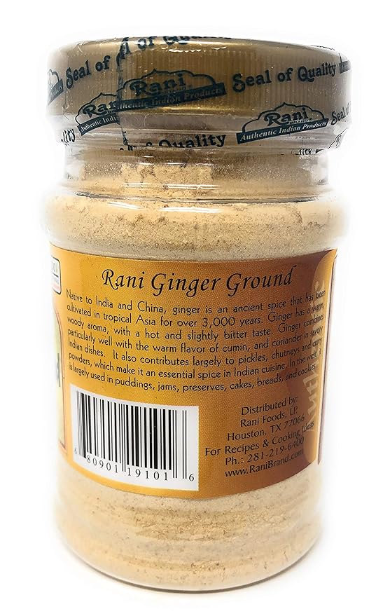 Rani Ginger (Adarak) Powder Ground, Spice 2.5oz (71g) PET Jar ~ All Natural | Vegan | Gluten Friendly | NON-GMO | Kosher | Indian Origin