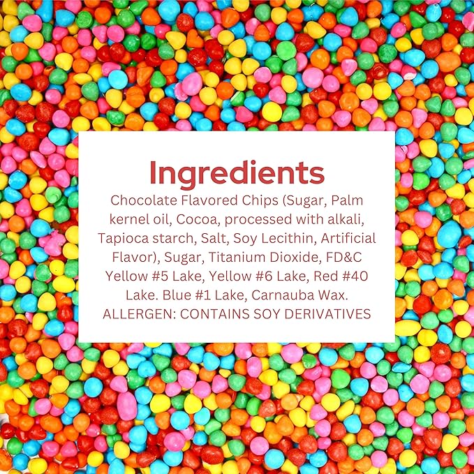 Rainbow Candy Coated Chocolate Chips | 1.5 lbs Cosmic Brownie Sprinkles | Mini Chocolate Baking Chips for Ice Cream & Cake Decorating | Kosher Nut Free Non GMO Vegan & Gluten Free | Stern’s Bakery