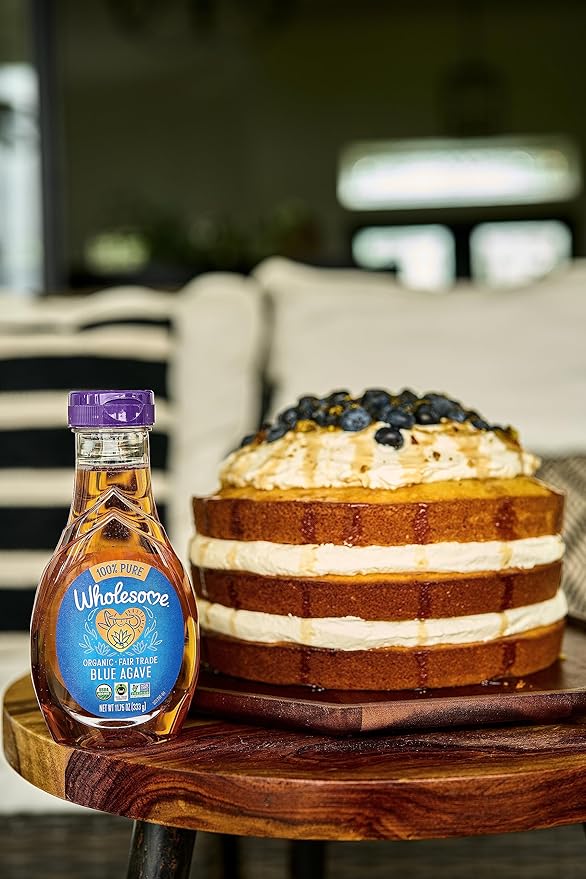 Wholesome Sweeteners 11.75-Ounce Organic Blue Agave Nectar, Fair Trade, 100% Pure, Non GMO, Gluten Free & Vegan, 6 Pack