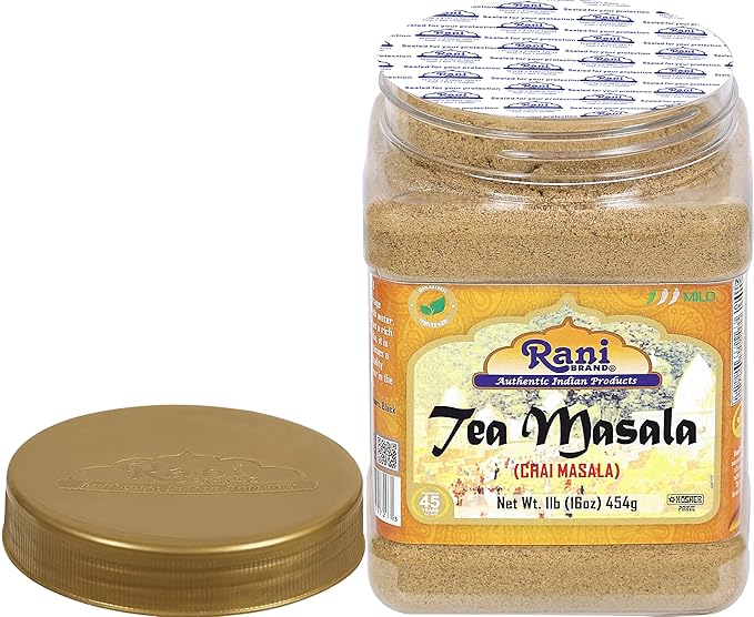 Rani Tea (Chai) Masala Indian Spice Blend 16oz (1lb) 454g Bulk PET Jar ~ All Natural | Vegan | Gluten Friendly | Salt & Sugar Free | NON-GMO | No Colors | Indian Origin