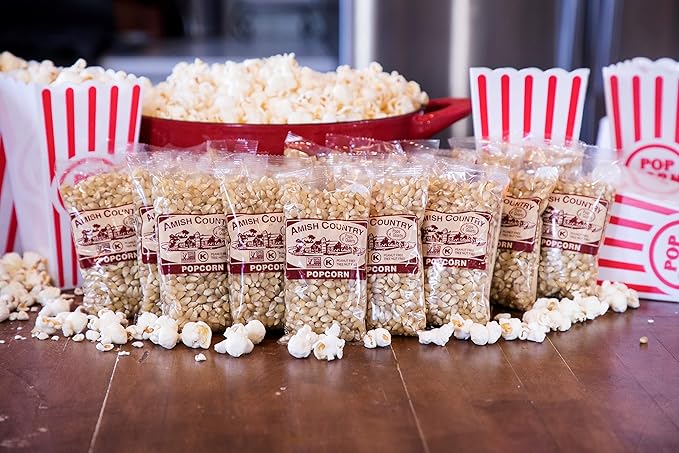 Amish Country Popcorn | 24-4 Oz Bags - Medium White Kernels | Old Fashioned, Non-GMO and Gluten Free