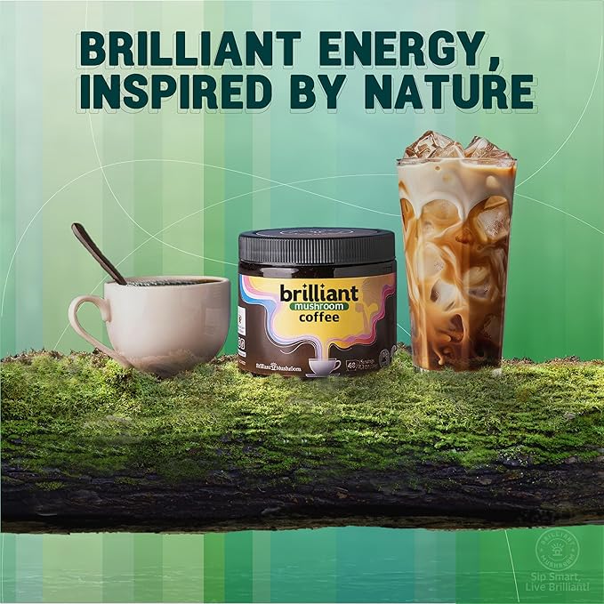 Mushroom Coffee (48 Servings) – 5 Adaptogenic Mushrooms: Lion's Mane, Chaga, Cordyceps, Reishi, Turkey Tail – Boost Energy, Focus & Immunity – 500 mg Mushrooms/Serving