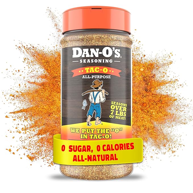 Dan-O's Tac-O Seasoning, 8.9 oz Bottle, All Purpose Taco Seasoning for Tacos, Quesadillas, Ground Beef, Guac and More, Sugar Free, Zero Calorie, Use this Spice Blend for a Flavorful Kick to Any Dish