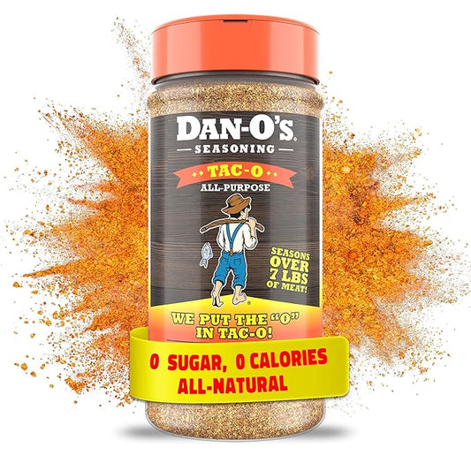 Dan-O's Tac-O Seasoning, 8.9 oz Bottle, All Purpose Taco Seasoning for Tacos, Quesadillas, Ground Beef, Guac and More, Sugar Free, Zero Calorie, Use this Spice Blend for a Flavorful Kick to Any Dish