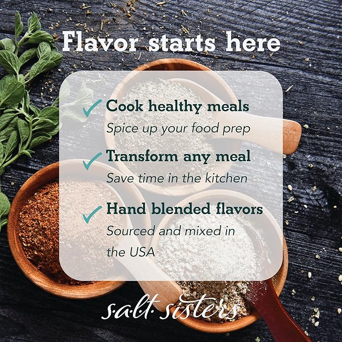 s.a.l.t sisters Charmane's Bread Dip - Value Size Bold Italian Herb & Spice Blend for Extra Virgin Olive Oil Dipping - Versatile Use for Rubs and Dressings - 16 ounces / 1 pound