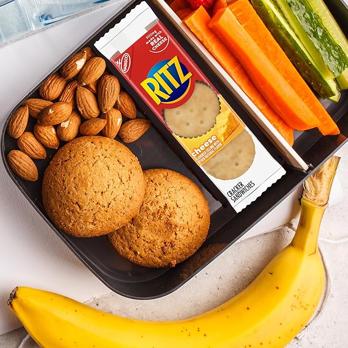 RITZ Cheese Sandwich Crackers, Lunch Snacks, 20 Snack Packs (6 Crackers Per Pack)