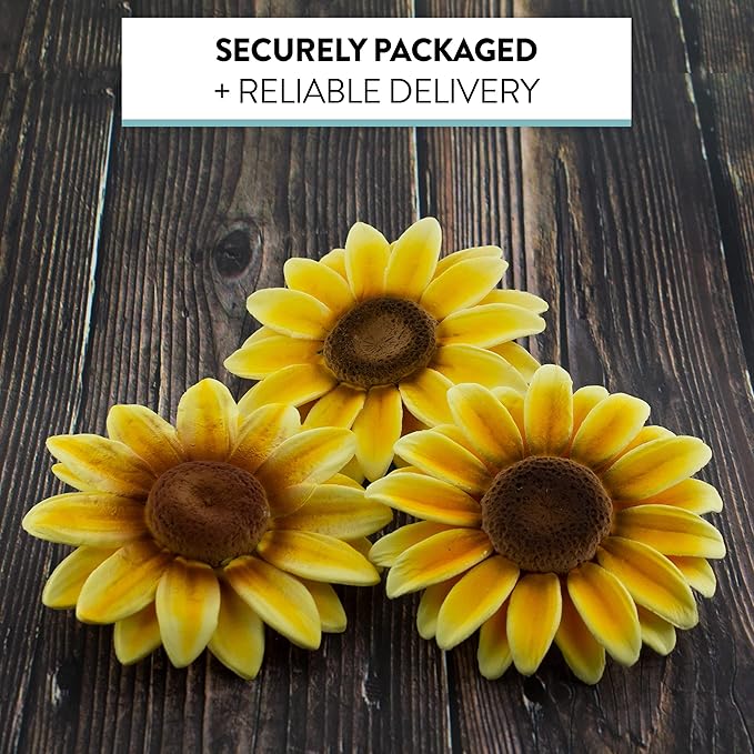 Global Sugar Art Sunflower Sugar Cake Flowers, 3 Count by Chef Alan Tetreault