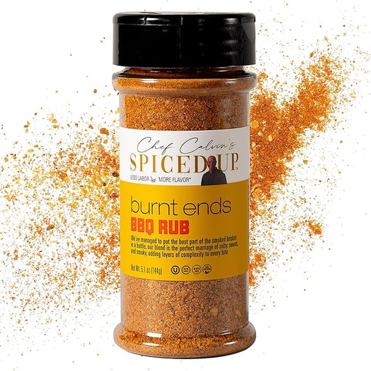 Spiced Up Burnt Ends BBQ Rub ??Bold, Smoky Dry Rub for Beef, Chicken, Pork & Seafood ??Sweet & Savory Brisket-Inspired Seasoning with Honey, Mustard & Hickory Smoke ??Gluten-Free, Non-GMO ??5.1 oz