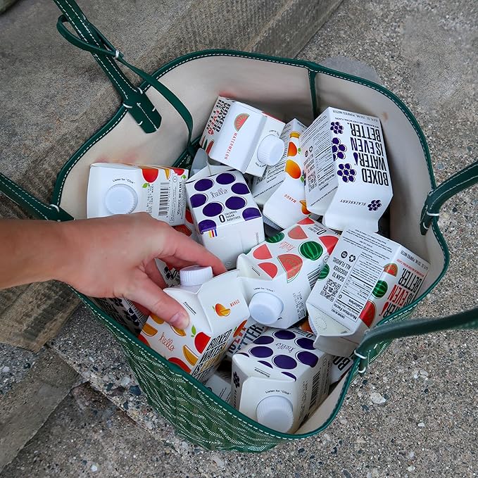 Mango Boxed Water 8.5 oz. (24 Pack) ??Better Than Premium Plastic, BPA-Free, Refillable Cartons, Sustainable Alternative, Mini Carton for Kids, Lunchbox Ready