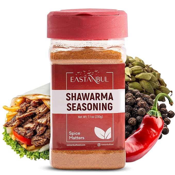 Eastanbul Shawarma Seasoning, 7.1oz, Shawarma Spice Blend, All-in-One Baharat Spice Blend of Middle Eastern & Mediterranean Seasonings, Perfect for Meat, Vegetables and Chicken, Sodium Free