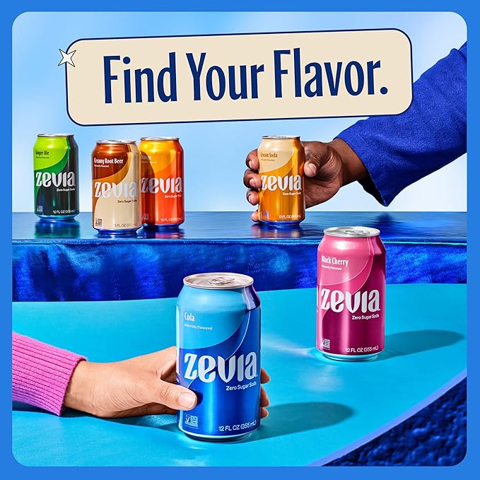 Zevia Zero Sugar Soda, Vanilla Cola, 12 oz Cans (24-Pack) ??Naturally Sweetened, Non-GMO Project Verified, Gluten-Free, Vegan