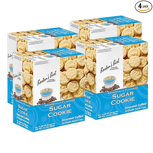 Boston’s Best - Sugar Cookie Flavored Delicious Gourmet Coffee Compatible with Keurig Coffee Maker, 24 Count (Pack of 4)