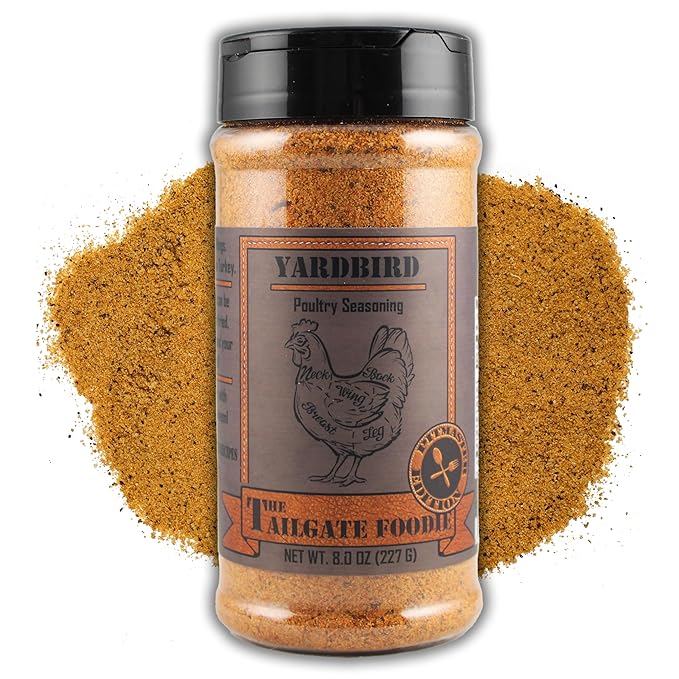 The Tailgate Foodie: Yardbird Poultry Seasoning - Grilling Dry Rub for Poultry - Great on Chicken, Turkey, and all things with Wings - Seasoning and Dry Rub - Large Shaker Bottle